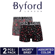 Byford Seluar Dalam Lelaki (2 Pcs) | Byford Mens Microfibre Spandex Shorty Brief Underwear Assorted 