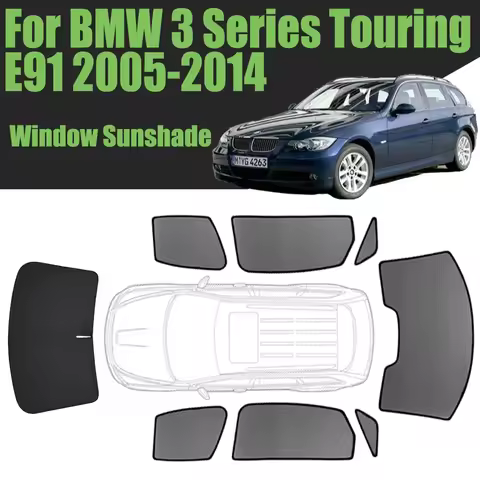 Custom Car Window Sunshade For BMW 3 Series Touring E91 2005-2014 Wagon Magnetic Curtain Mesh Front 
