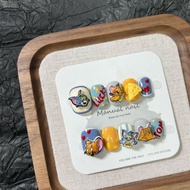 Pure Handmade Short Nails Cat and Mouse Detachable Short Nails Cartoon Cute Student Manicure
