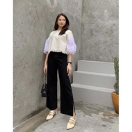 ARO - EONNI BLACK JEANS CULOTTS WITH SIDE SPLIT (PREMIUM)