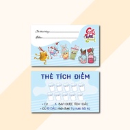 Milk tea loyalty cards, smoothie and beverage loyalty cards size 9x5.4cm 100 pieces, printed on requ