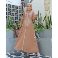 Khadijah mode - Shafa Gamis Set Hijab Dreess Luxury Party Invitation Wudhu Ceruti Embroidery Full Fu
