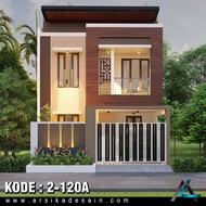 DESAIN RUMAH UK. 8x12 METER KODE 2-120A (2 LANTAI) - ARSIKA DESAIN