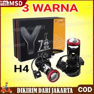 2PCS Led H4 Y7D Mini Projector - Mini Projie H4 Y7 Super Terang 200W LED Lens Original Sangat Terang