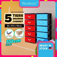 MURAH Realeos 5 Tiers Plastic Drawer Laci Plastik Cloth Cabinet Almari Baju Toy Storage Rack Organizer Buatan Malaysia