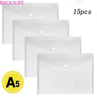 BACK2LIFE File Bag Office Wallet A5/A4 Plastic Folders Paper Storage Transparent