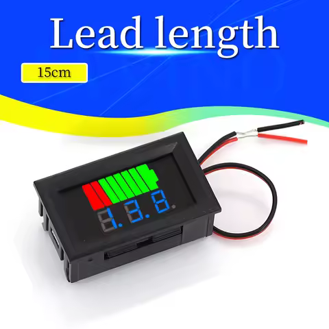 Car Battery Charge Level Indicator 12V 24V 36V 48V 60V 72V Lithium Battery Capacity Meter Tester Dis