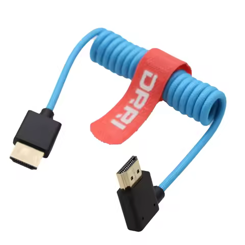 HDMI to HDMI 2.1 8K 4K 48Gpbs Coiled Braided Cable for A7III a7s3 Canon C70, C300 Mark III, Canon C5