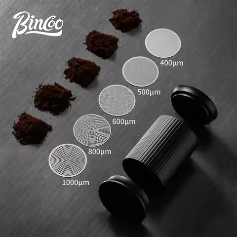 Bincoo Aluminum Alloy Coffee Powder Spreader With Five Powder sifter Mesh Shaker Duster Powder Sieve
