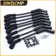 8Pcs Plug Wire Set 9070CK Extreme 9000 Ceramic 8mm Blk 135° for 05-11 GM LS Car Professional Accesso