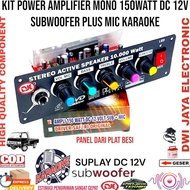 Kit Power Amplifier Mono 150WATT DC 12Volt Subwoofer Plus Mic Karaoke