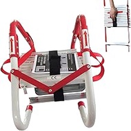 Fire Escape Ladder 2-4 Story, 7.5m Foldable Safety Ladder, Aluminum Alloy Emergency Ladders, Reusabl
