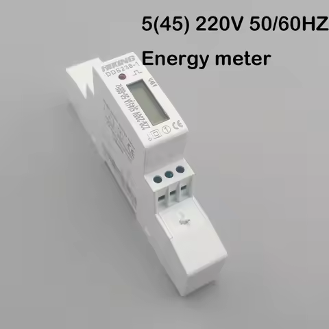 5(45)A 45A 220V 50HZ 60HZ LCD display Single phase Din rail KWH Watt hour din-rail energy meter