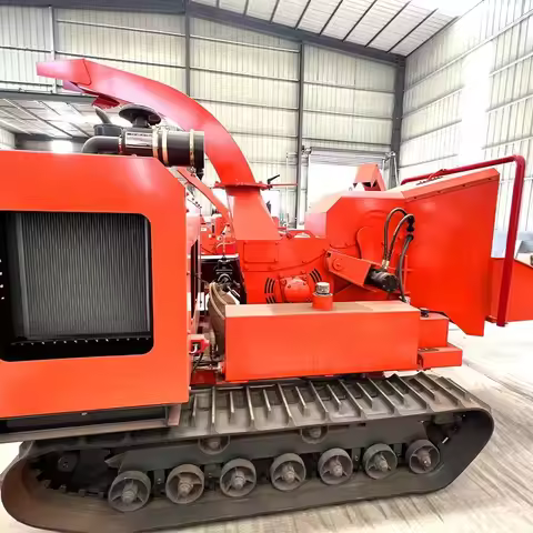 Crawler Track Wood Chipper Self Feeding 5 Inch Hydraulic Wood Shredder Heavy Duty Forest Orchard Bra