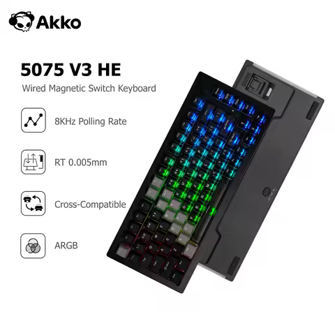 Akko 5075 V3 HE Magnetic Keyboard 75% Wired Custom Mechanical Gaming Keyboard Rapid Trigger 0.005mm 