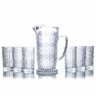 ชุดเหยือกน้ำคริสตัล สลักลายPK พร้อมแก้วน้ำทรงhi ball 6 ชิ้น รุ่น KC/7202PTS-4/7B