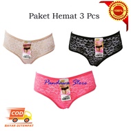PANDAWA--Paket 3 Pcs Celana Dalam Wanita Transparan Improt / Cd Cewek Remaja Wanita Murah Transparan / Cd Wanita Transparan Sexy