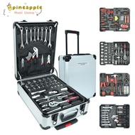 PINEAPH 187Pcs Tool Box Set, Carbon Steel Trolley Box Type Tools Set, Portable Wheeled Trolley Socke