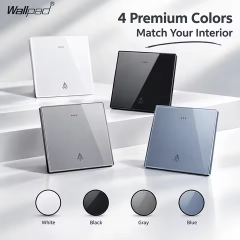 Push Button Switch Door Bell Momentary Wall Switch 1 2 3 4 Gang Full Glass Panel White Black Grey KN