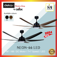 Recavo Ceiling Fan (66 Inch) 7+7+TURBO Speed LED Lighting Remote Control Fan Neon 66 LED, BIG CEILING FAN