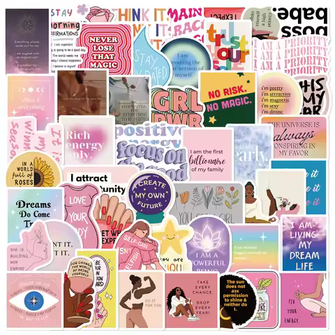 52Pcs Vision Board Stickers Motivational Vision Board DIY Stickers Scrapbooking Phone Luggage Waterp