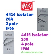MK Isolator Switch 20A IP66 2 poles - M4414 / 4 poles - M4418