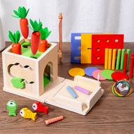 8-in-1 Wooden Montessori Toys for Babies 6-12 Months, Object Permanence Box, Wooden Play Kit for Kids Age 1 2, Coin Box, Shape Sorter, Toddlers Wooden Learning Toys