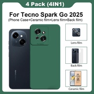 4in1 Silicone Soft Case Tecno Spark Go 2025 Phone Case Shockproof Tecno Spark Go 1 Phone Cover + Scr