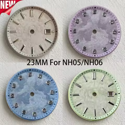 NH05/NH06 23mm Watch Faces Women's Watch Dial No logo Stereo Bar Index For Seiko Grand Heritage Auto
