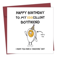 [Coisíní] Birthday Card for My Eggcellent Boyfriend - Fun Birthday Card - Birthday Greeting Card - C