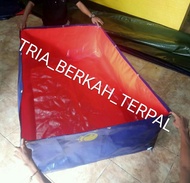 KOLAM IKAN LELE CUPANG NILA TERPAL KOTAK 3x1,5x0,5 +Pembuangan air