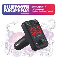 เครื่องเล่น MP3โทรศัพท์แบบแฮนด์ฟรีสำหรับรถยนต์ตัวปรับวิทยุบลูทูธตัวรับสัญญาณเพลงอินเทอร์เฟซ USB คู่ชาร์จเร็วสำหรับ24V ยานพาหนะ