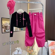 Fan Autumn Two-Piece Suit Medium Large Girls 2024 New Style Suit Autumn Children Korean Trendy cod C