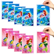 Mermaid Ariel Gift Bag Plastic Biscuit Candy Bag Mermaid Theme Party Bag Children's Birthday Party S