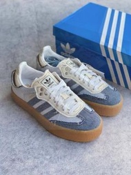 全新 atmos x adidas originals Samba 白藍款男女通用板鞋
