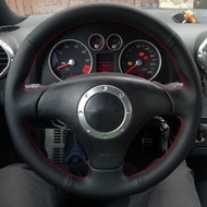 Black Artificial Leather Car Steering Wheel Cover For Audi A2 8Z A3 8L Sportback A4 B6 Avant A6 C5 A