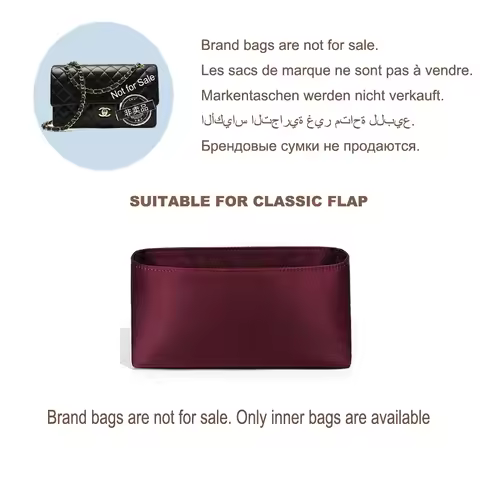 Bag Organizer for Chanel Classic Flap Bag acetate satin storage cosmetic bag liner bag support inner
