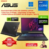 #HP057 USED ROG STRIX S5D Gaming Laptop intel i7-9750H 16GB 512GB SSD NVIDIA GEFORCE GTX1660Ti GTX 1