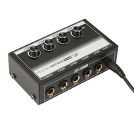 [ammoon]Ammoon MH400 Ultra Low-Noise 4-Channel Line Mixer Mini เครื่องผสมเสียง1/4นิ้ว TS อินพุทและเอาต์พุตควบคุมระดับเสียงสำหรับกีต้าร์แป้นพิมพ์เบส