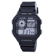 Casio Youth Illuminator World Time Alarm AE-1200WH-1AV AE1200WH-1AV Mens Watch
