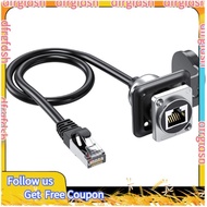 【D&F】0.5m Network RJ45 8p8c Waterproof Connector RJ45 Male to Female Cable Panel Mount D Type CAT6A 