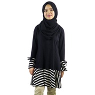 BELANG STRIPE PANEL T-SHIRT MUSLIMAH LABUH (AQEELA MUSLIMAH WEAR)