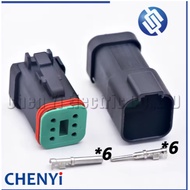 6 Pin Black DT series Connector Waterproof Plug Socket DT06-6S DT04-6P DT06-6S-E005 DT04-6P-E005 For