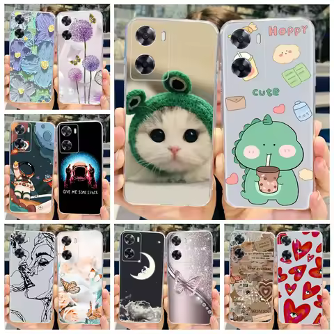 For Oppo A57 4G 2022 Case A57s A77s Cute Fashion Painted Cover Soft Silicone Phone Case For Oppo A77
