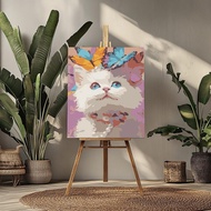 20cm Child Painting Paint By Numbers Cute Cat Oil Painting Picture Decorative Home Hanging S8f7