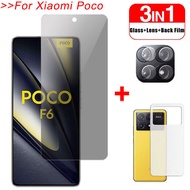 Privacy Tempered Glass For Xiaomi Poco F6 F5 X6 X5 X4 X3 NFC M6 Plus M5 M5s M4 M3 F5 F4 F3 GT Pro 4G