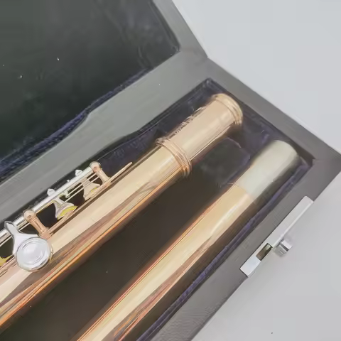 MURAMATSU Gold Lacquer Flute C Closed Holes Split E Brand 16 Keys Professional Musical Instrument Fl