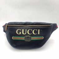 Gucci 古馳黑色牛皮印花胸包，Print系列，斜背包，古馳，楊冪，蔡依林同款，二手真品，正品，現貨，免運