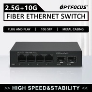 OPTFOCUS Ethernet Switch 10G SFP 2.5G RJ45 Gigabit Switch 2 5 Gb Ethernet Switches 4 5 6 Ports Lan E