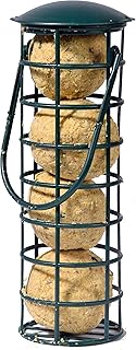 dobar 24081 Bird Feeder with Four Balls, Refillable Wild Bird Feeder, Black, Plastic, Pack of 1 (1 x